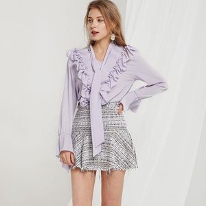 Storets Candice Tie Collar Frilled Blouse